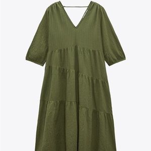 Zara green flowy dress